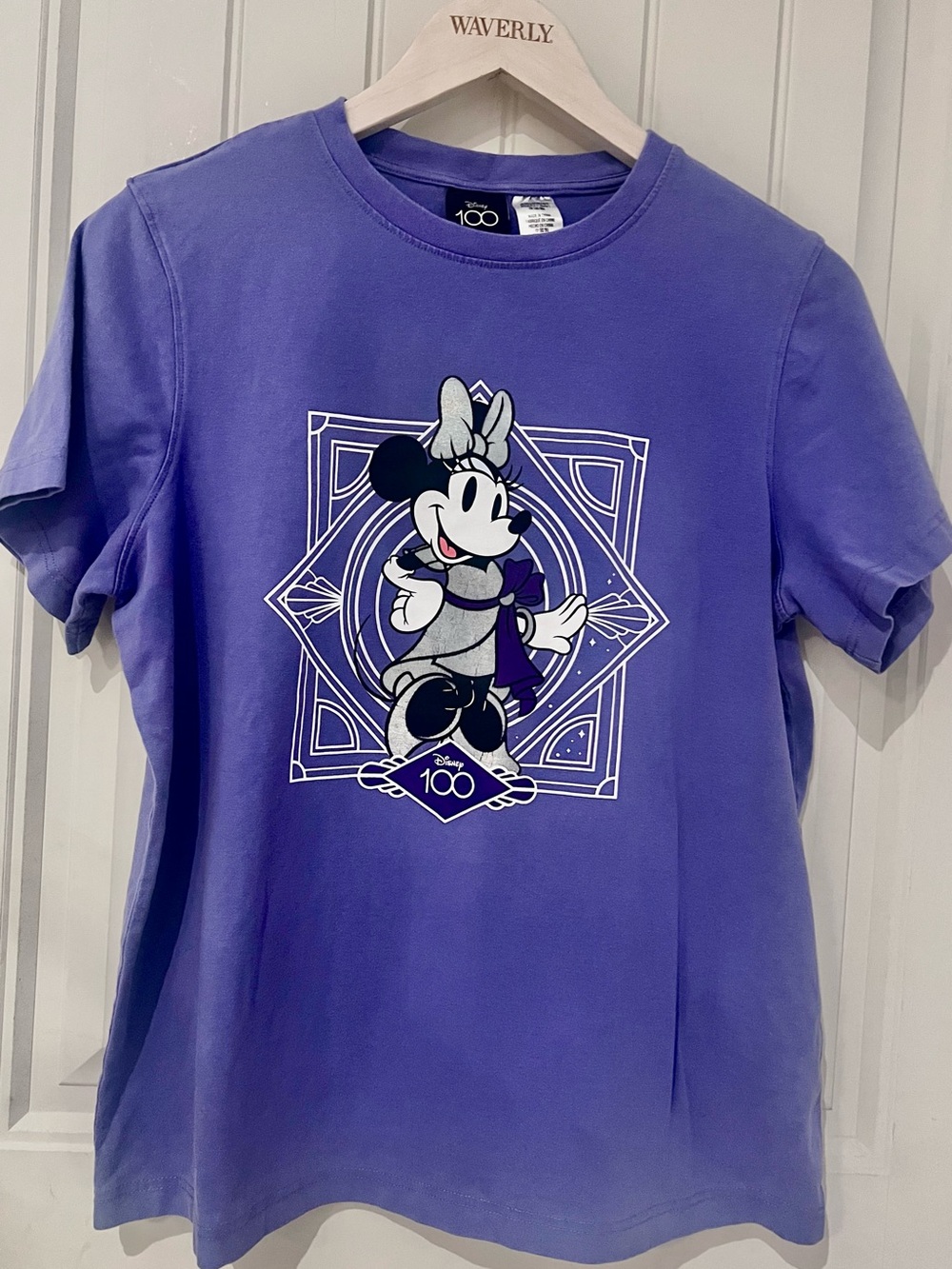 100 Disney Minnie Mouse Purple women  T-Shirt cotton sz large